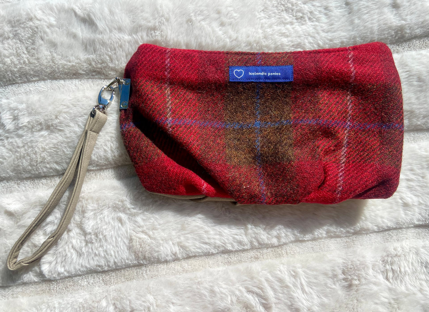 Harris Tweed Red Wristlet