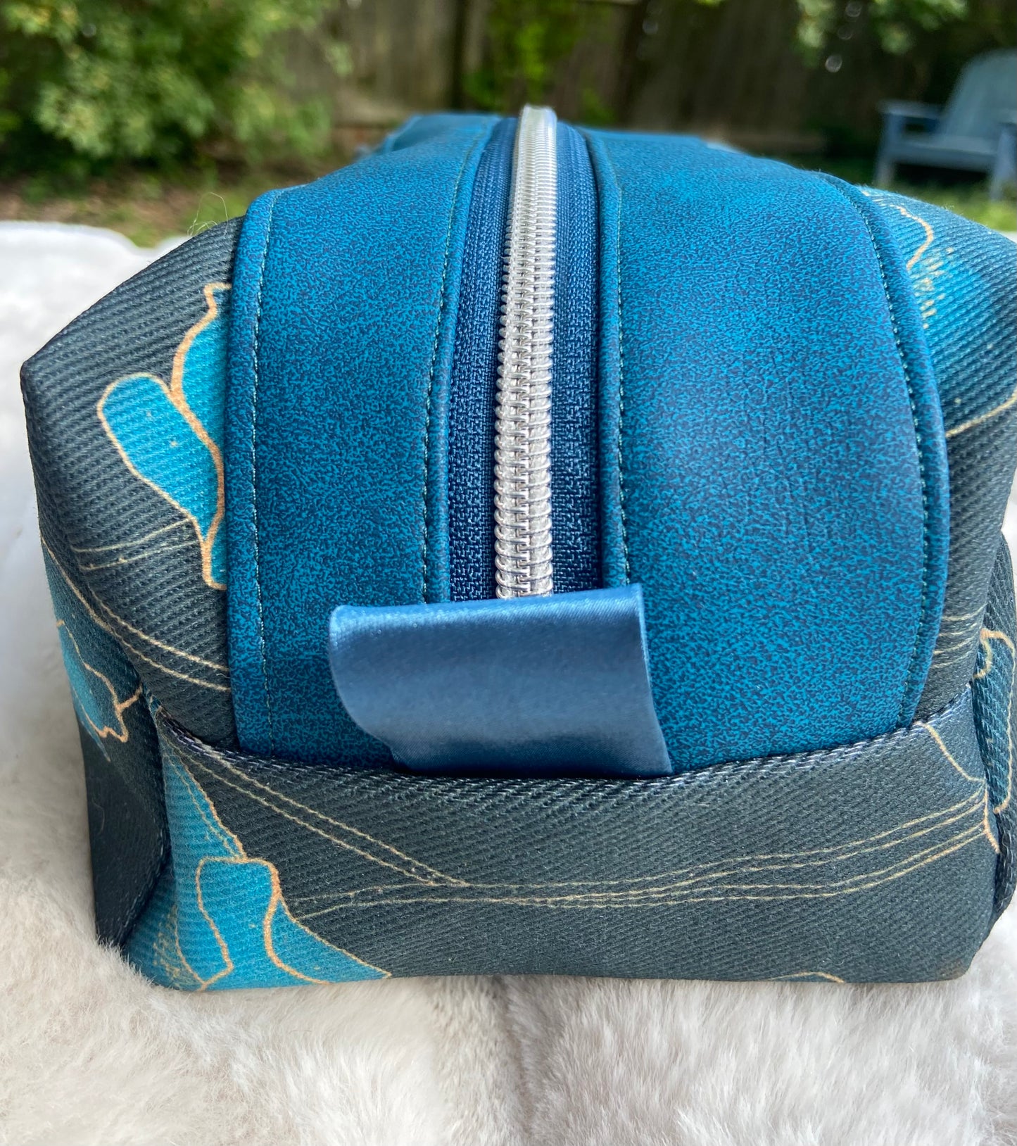 Turquoise Blue Toiletry or Goggle Case