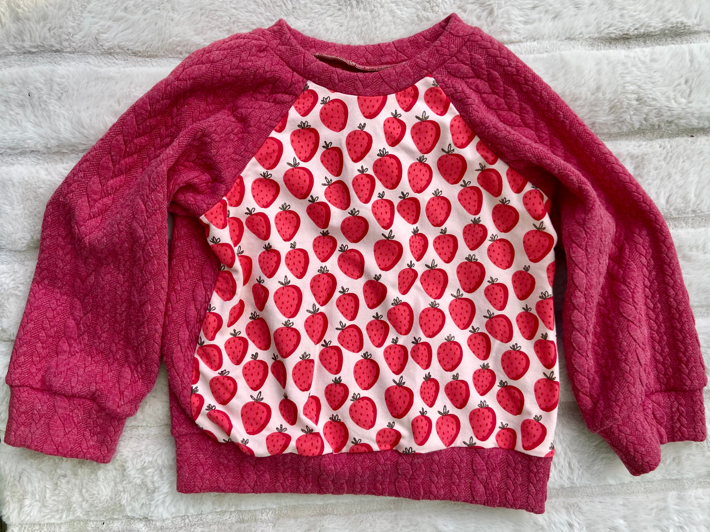 Pink Strawberry Sweater Size Kids 6