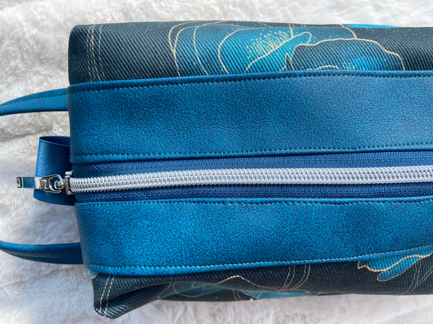 Turquoise Blue Toiletry or Goggle Case