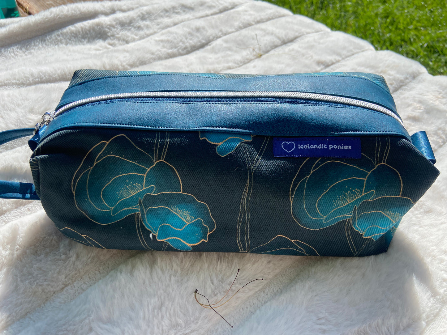 Turquoise Blue Toiletry or Goggle Case