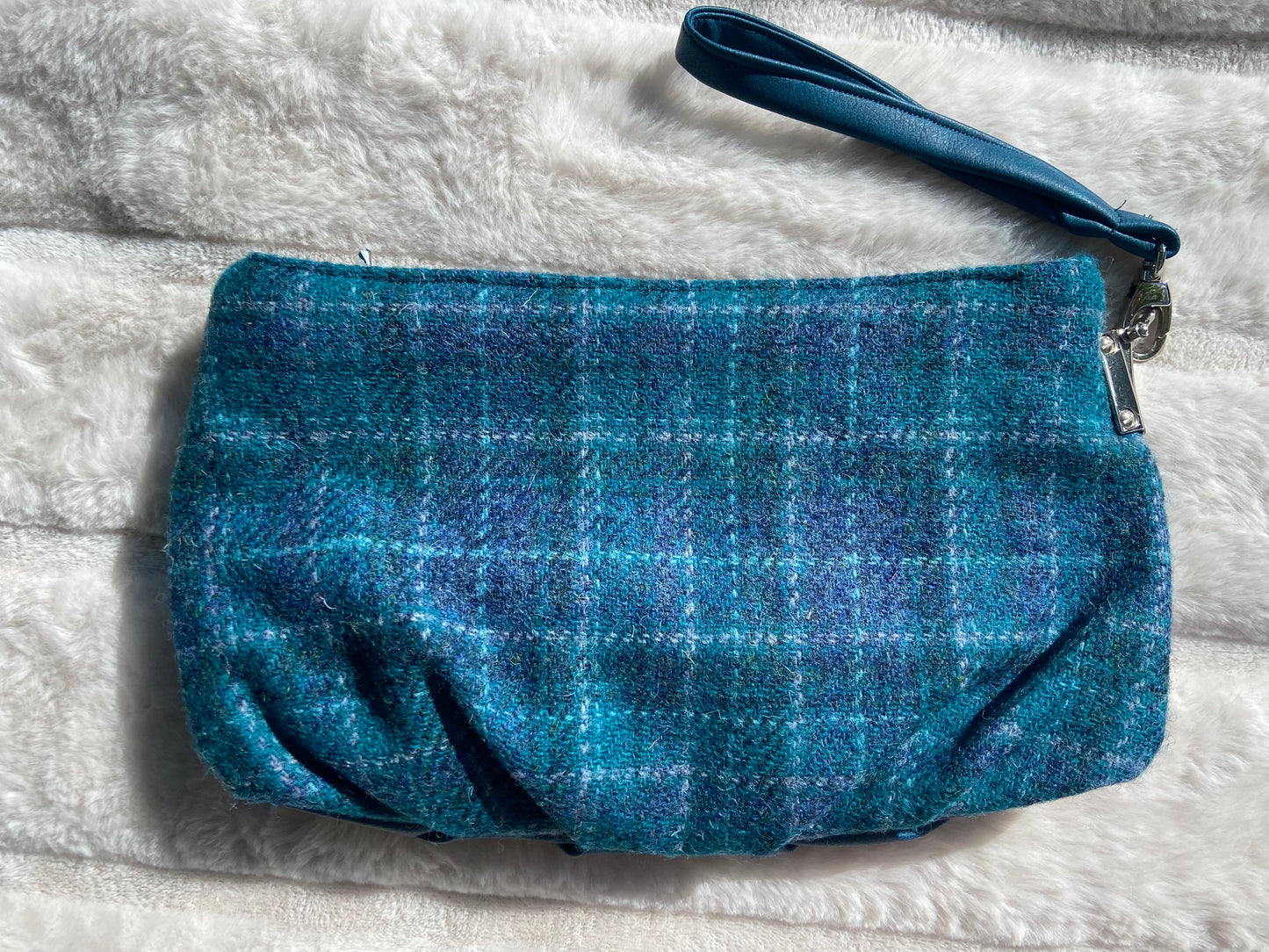 Harris Tweed Blue Wristlet
