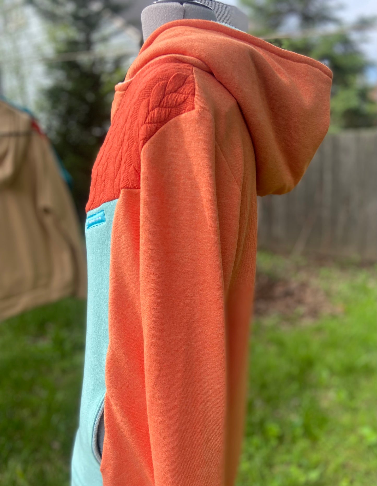 Orange and Blue Hoodie - Size Small