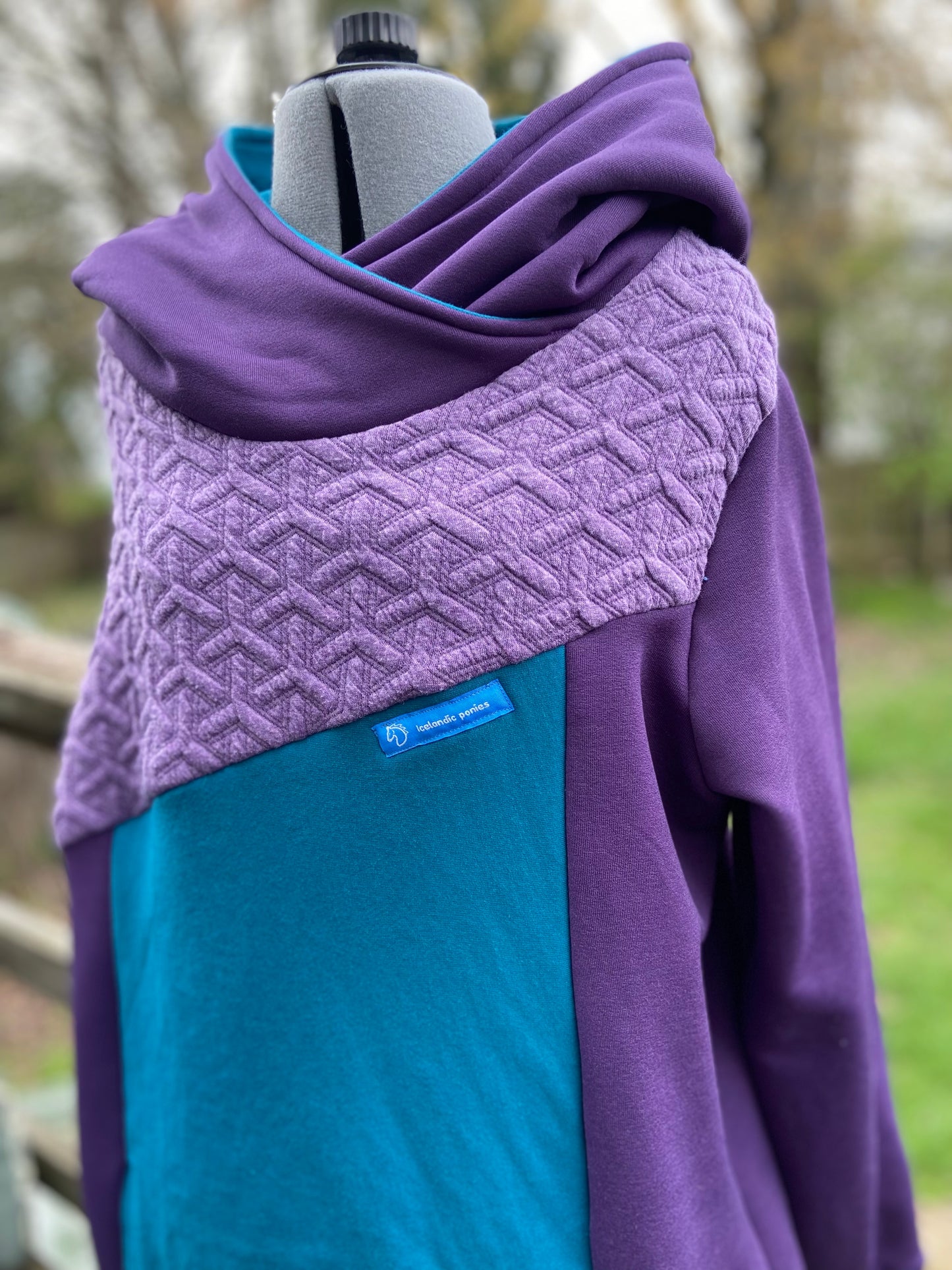 Purple and Teal Hoodie Women’s Large