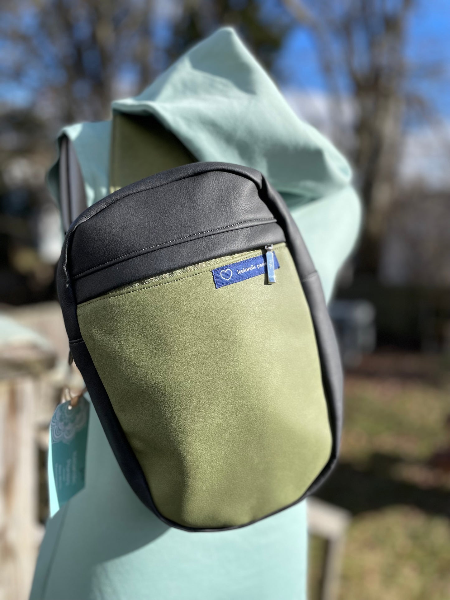 Green and Black Cross Body Bag