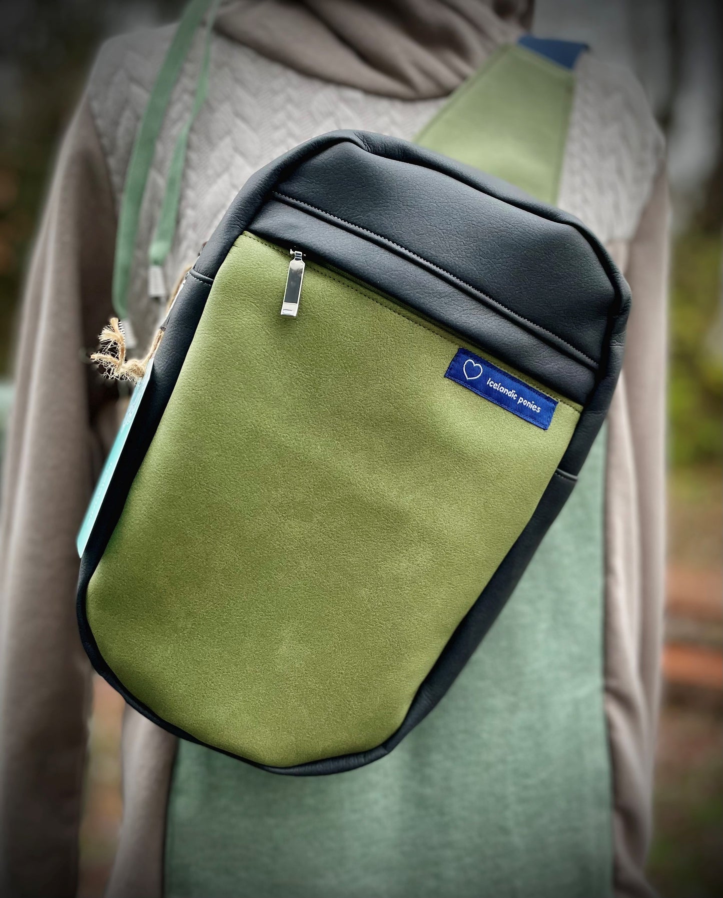 Green and Black Cross Body Bag