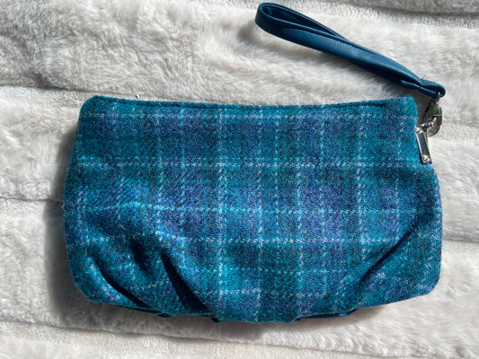 Harris Tweed Blue Wristlet