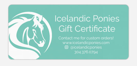 $100 Icelandic Ponies Gift Certificate